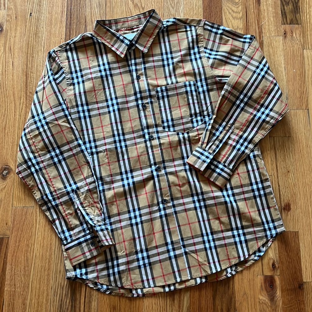 Men’s Long Sleeve Burberry Collared Pocket Shirt Sz Sm